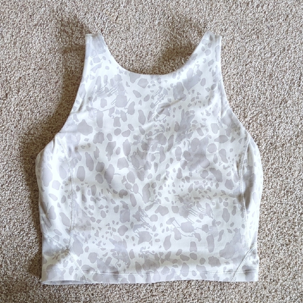 Lululemon Athletica White Fitted Crop Tank Top